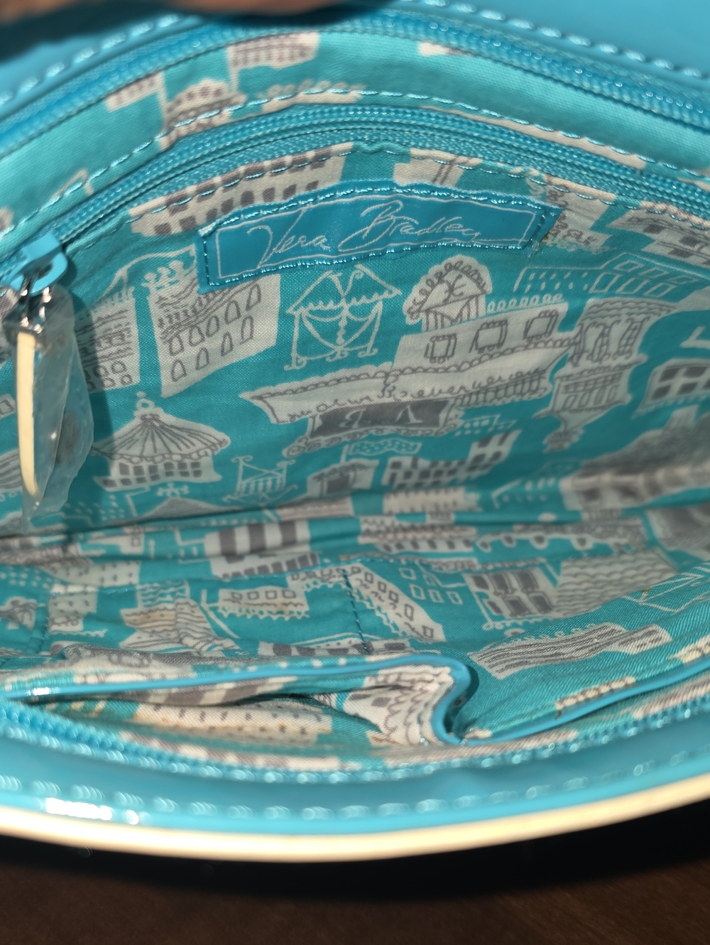Vera Bradley Teal Quilted Crossbody Bag - Picture 4 of 4